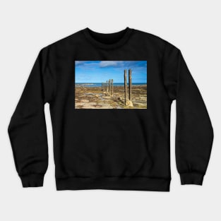 Groins on the Beach at Whitley Bay Crewneck Sweatshirt